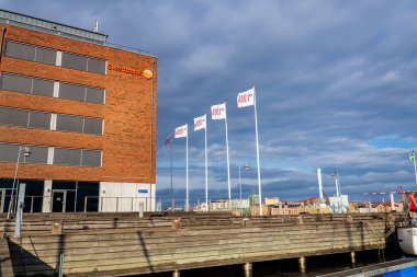 10 Mayıs 2025 'te İsveç, Göteborg' da Lindholmen 'deki Swedbank şirket genel merkezi..