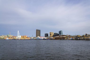 MS Stena Danica Cruiseferry by Stena Line 13 Mayıs 2025 tarihinde İsveç 'in Göteborg kentinde şehir merkezi limanında.