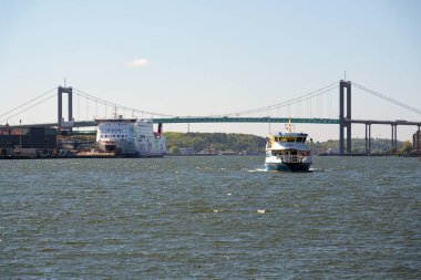 MS Stena Germanica, 12 Mayıs 2025 'te İsveç' in Göteborg kentindeki Alvsborg köprüsü yakınlarındaki limandan Stena Line 'a doğru yola çıktı..