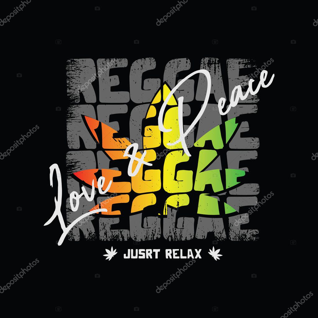 Reggae illustration typography. perfect for designing t-shirts, shirts, hoodies, poster, print