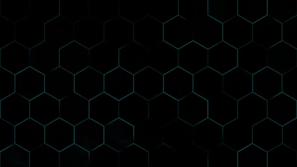 Abstrakt Hexagon Bakgrund Mörkfärgad Gradering — Stockvideo