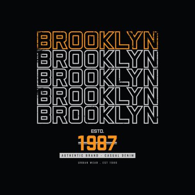 BrooKLYN illüstrasyon tipografisi. Gömlek tasarımı için mükemmel.