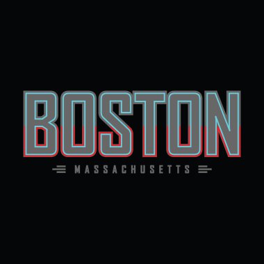 Boston tişörtü ve giysi tasarımı