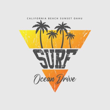 Kaliforniya plaj tişörtü ve giysi tasarımı