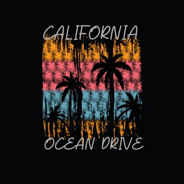 CaliforNIA illüstrasyon tipografisi. Gömlek tasarımı için mükemmel.