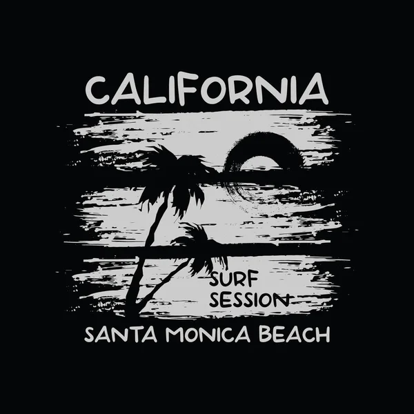 Califórnia Praia Shirt Vestuário Design — Vetor de Stock