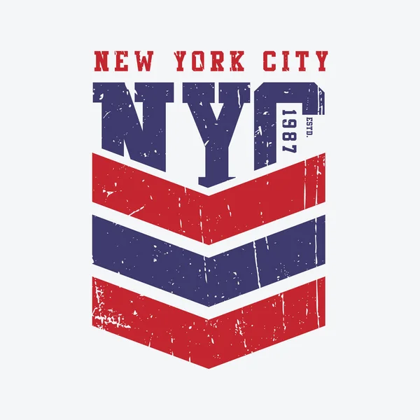 ニューヨーク市 ヴィンテージデザイン グランジの背景 Tシャツグラフィック ポスター プリント バナー チラシ ポストカード — ストックベクタ