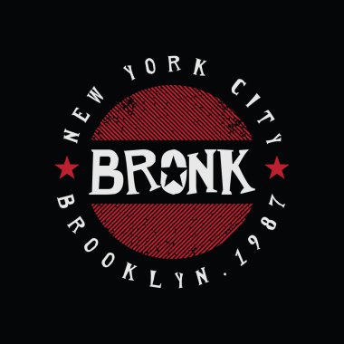 New York, Bronx. Tipografi, tişört grafikleri, poster, baskı, afiş, broşür