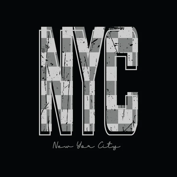 New York City Typografie Tričko Plakát Banner Leták Pohlednice — Stockový vektor