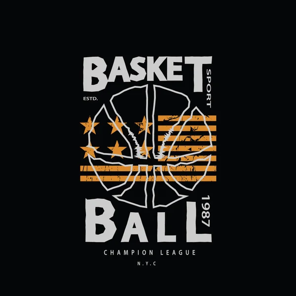 Basketball Tipografía Ilustración Perfecto Para Diseño Camiseta — Vector de stock