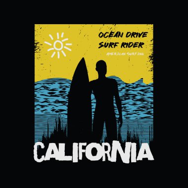 CaliforNIA illüstrasyon tipografisi. Gömlek tasarımı için mükemmel.