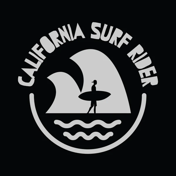 Каліфорнійський Серфінг Ілюстрація Сорочки Плаката Логотипу Наклейки Або Одягу Товар — стоковий вектор
