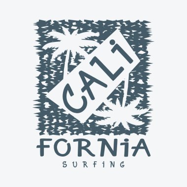 CaliforNIA illüstrasyon tipografisi. Gömlek tasarımı için mükemmel.