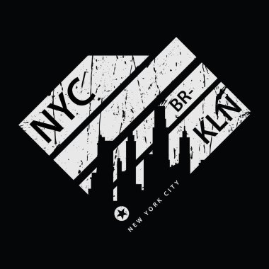 New York şehri tipografi vektörü t-shirt tasarımı illüstrasyonu 