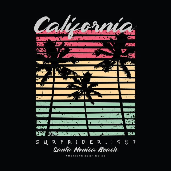 Tipografía California Illustration Para Camisetas Carteles Logotipos Pegatinas Artículos Vestir — Vector de stock