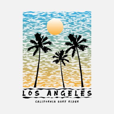 LOS ANGELES çizim tipografisi. Gömlek tasarımı için mükemmel.