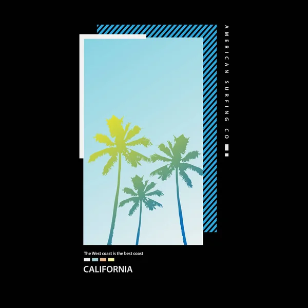 California Illustrazione Tipografia Shirt Poster Logo Adesivo Abbigliamento Merce — Vettoriale Stock