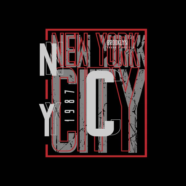 ニューヨークブルックリン都市Tシャツとアパレルデザイン — ストックベクタ