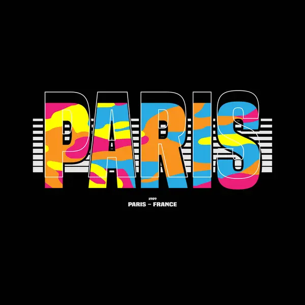 巴黎流行T恤和服装的抽象设计 矢量印刷 — 图库矢量图片