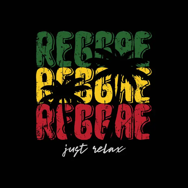 Reggae temasının vektör illüstrasyonu. Tişört grafikleri, poster, afiş, broşür, baskı ve kartpostal