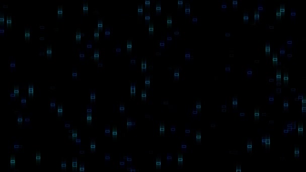 移动数字正方形霓虹灯线 数字线路技术动画背景 — 图库视频影像