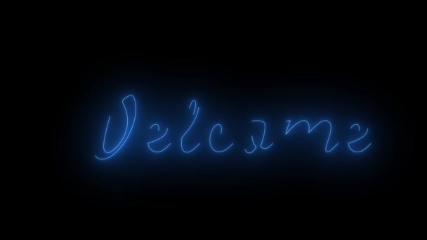 Welcome Text Animation Glowing Neon Colors Royalty Free Stock Video