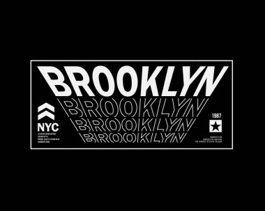 BrooKLYN illüstrasyon tipografisi. Gömlek tasarımı için mükemmel.