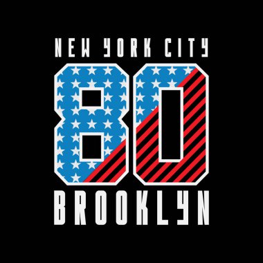 New York Brooklyn çizim tipografisi. Tişört, gömlek, kapüşon, poster, baskı tasarlamak için mükemmel.