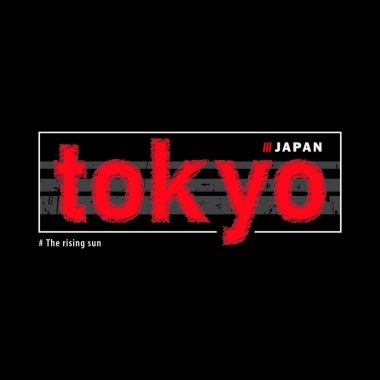 Tokyo tarzı tişört ve soyut tasarım. Vektör baskısı, tipografi, poster