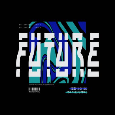 Geleceğin tipografi grafiksel tişörtü ve giyim tasarımı