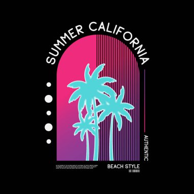 California yazı stil tişörtü ve kıyafet soyut tasarımı. sokak giysisi, vektör baskısı, tipografi, poster