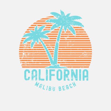 Tişört, poster, logo, çıkartma veya giyim ürünleri için California Illustration tipografisi