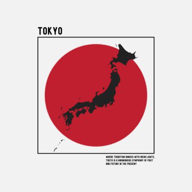 TOKYO çizim tipografisi. Gömlek tasarımı için mükemmel.