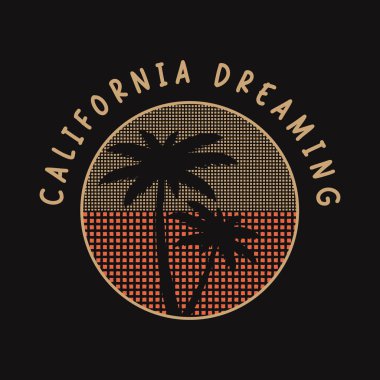Tişört, poster, logo, çıkartma veya giyim ürünleri için California Illustration tipografisi