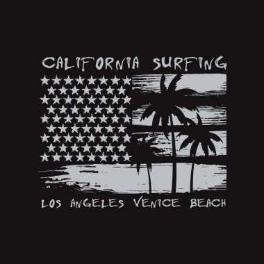 Tişört, poster, logo, çıkartma veya giyim ürünleri için California Illustration tipografisi