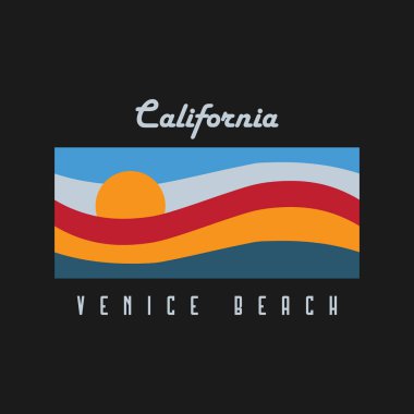 Tişört, poster, logo, çıkartma veya giyim ürünleri için California Illustration tipografisi
