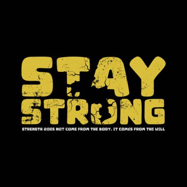 Yazılı tişört tasarımı için güçlü bir tipografi sloganı