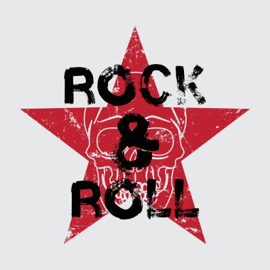 T-shirt, poster, logo, çıkartma veya giyim ürünleri için Rock 'n Roll tipografisi