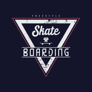 Kaykay vektör illüstrasyonu ve tipografi, tişörtler, kapüşonlular, parmak izleri vs. için mükemmel.