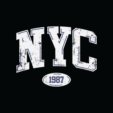 NYC illüstrasyon tipografisi. Gömlek tasarımı için mükemmel.