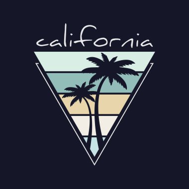 Tişört, poster, logo, çıkartma veya giyim ürünleri için California Illustration tipografisi