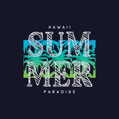 Yaz tipografisi grafik tişört ve giyim tasarımı