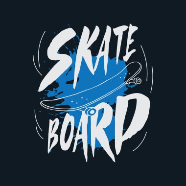 Tişört, poster, logo, çıkartma veya giyim ürünleri için kaykay çizimi