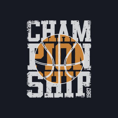 Tişört, poster, etiket ya da giyim ürünleri için Basketball Illustration tipografisi