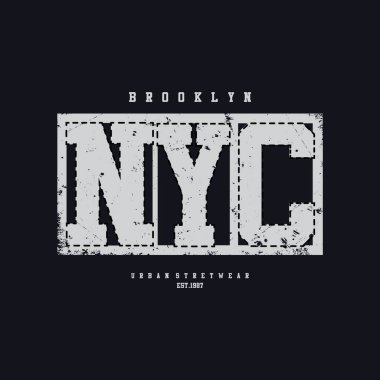 New York şehrinin grafik tişört ve giysi tasarımı