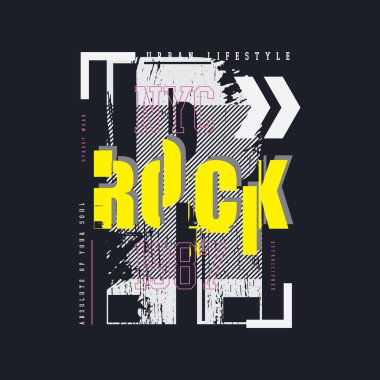Rock grafik şehir tişörtü ve giysi tasarımı