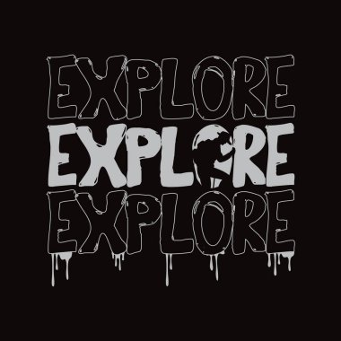 Tişört, poster, logo, çıkartma ya da giyim ürünleri için açık hava macera tipografisini araştırın