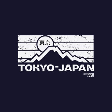 Tokyo Japonya Tişört, poster, logo, çıkartma veya giyim ürünleri için tipografi