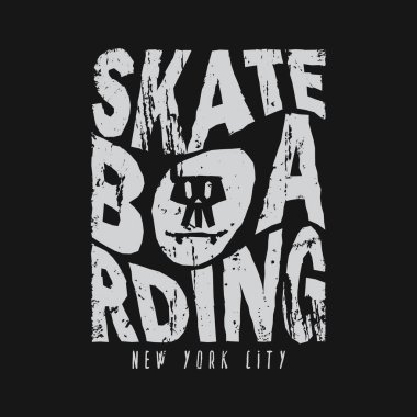 Tişört, poster, logo, çıkartma veya giyim ürünleri için kaykay çizimi