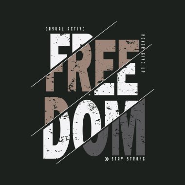 Özgürlük çizimi tipografisi. Tişört, gömlek, kapüşon, poster, baskı tasarlamak için mükemmel.